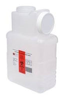 Post Medical Sharps Container 1.5 Gallon Clear Leak Tight Locking Top, 2201-LPBW - Case of 22