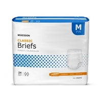 Adult Disposable Brief Diaper, MEDIUM, McKesson Classic, BRBRMD