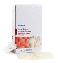 McKesson Perry Performance Plus Surgical Glove Size 7 Sterile Latex Standard Cuff Length Smooth Cream , 20-1070N - Case of 400
