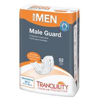 Tranquility Male Guard Bladder Control Pad 12-1/4 Inch Length Heavy Absorbency Peach Mat Core One Size Fits Most Adult Disposable, 2385 - BAG OF 52