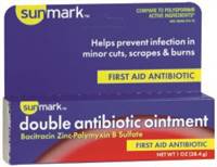 sunmark First Aid Antibiotic Ointment 1 Ounce Tube, 49348027472 - SOLD BY: PACK OF ONE