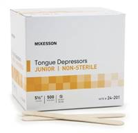 McKesson Tongue Depressor Junior 5-1/2 Inch Wood 15.9 mm Wide Blade, 24-201 - Case of 5000