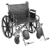 Wheelchair, McKesson, Dual Axle Desk Length Arm Padded, Removable Arm Style Composite Wheel Black 24 Inch Seat Width 450 lbs. Weight Capacity, 146-STD24ECDDA-ELR - EACH