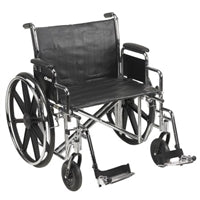 Wheelchair, McKesson, Dual Axle Desk Length Arm Padded, Removable Arm Style Composite Wheel Black 24 Inch Seat Width 450 lbs. Weight Capacity, 146-STD24ECDDA-SF - EACH