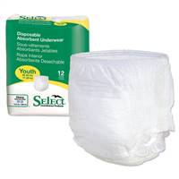 Select Pediatric Underwear Pull On Youth Disposable Heavy Absorbency, 2602 - Pack of 12