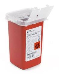 McKesson Prevent Sharps Container 6-1/4 H X 4-1/4 W X 4-1/4 D Inch 1 Quart Red, 065 - Case of 80