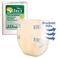 Select Soft n' Breathable Adult Brief Tab Closure Extra Large, XL,  Disposable Heavy Absorbency, 2629 - CASE OF 64