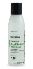McKesson Premium Hand Sanitizer with Aloe 4 oz. Ethyl Alcohol Gel Bottle, 53-27032-4 - EACH