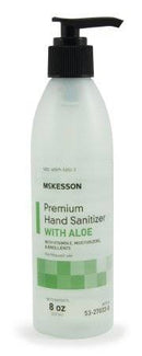 McKesson Premium Hand Sanitizer with Aloe 8 oz. Ethyl Alcohol Gel Pump Bottle, 53-27033-8 - Case of 24