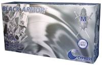 BLACK ARMOR Exam Glove Large Nitrile Standard Cuff Length Fully Textured Black , 27-76 - Case of 1000