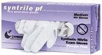 syntrile pf Exam Glove, Small NonSterile Nitrile Standard Cuff Length Fully Textured White 27-92 - Box of 100