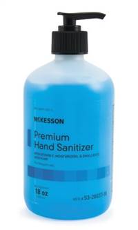 Hand Sanitizer, McKesson Premium, 18 oz. Ethyl Alcohol Gel Pump Bottle, 53-28037-18 - Case of 12