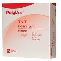 PolyMem Foam Dressing 2 X 2 Inch Square Adhesive with Border Sterile, 203 - Box of 20
