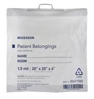 McKesson Patient Belongings Bag 4 X 20 Inch Polyethylene Snap Closure White, 30471100 - CASE OF 250