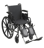 Lightweight 16" Wheelchair, Flip Back Detachable Desk Arm, Swing Away Elevating Leg Rest, 300 Lb. Capacity