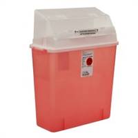 GatorGuard Sharps Container 1-Piece 20-1/2 H X 14 W 6 D Inch 3 Gallon Translucent Red Horizontal Entry Lid, 31314886 - SOLD BY: PACK OF ONE