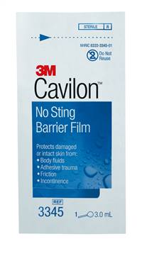 Cavilon Barrier Film 3.0 mL Wand, No Sting, Alcohol Free, Sterile, Fast-drying, Non-sticky, Hypoallergenic, Non-cytotoxic, 3345 - Case of 100