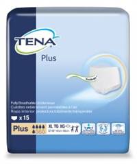 TENA Plus Adult Underwear Pull On X-Large Disposable Moderate Absorbency, 72435 - Pack of 15