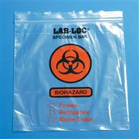 Lab-Loc Specimen Transport Bag with Document Pouch, 8 X 10 Inch Low Density Polyethylene Biohazard Symbol / Storage Instructions Zip Closure NonSterile, LAB20810 - CASE OF 1000