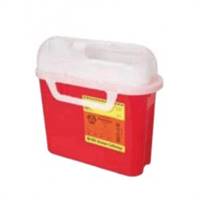 Becton Dickinson Sharps Container 1-Piece 10-3/4 H X 10-3/4 W X 4D Inch 5.4 Quart Red Horizontal Entry Lid, 305426 - EACH