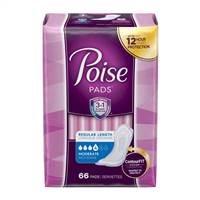 Poise Bladder Control Pad 10.9 Inch Length Moderate Absorbency Absorb-Loc Regular Female Disposable, 33558 - Case of 264