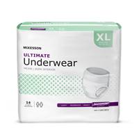 McKesson Adult Underwear Pull On X-Large Disposable Heavy Absorbency, UW33853 - Pack of 14