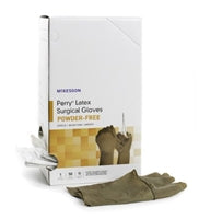 McKesson Perry Surgical Glove Size 9 Sterile Latex Standard Cuff Length Smooth Brown Not Chemo Approved, 20-1390N - BOX OF 100