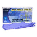 McKesson NITRILE 911 EC Exam Glove Large NonSterile Extended Cuff Length Textured Fingertips Blue Chemo Tested, 14-050-L - BOX OF 50