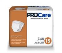 ProCare Adult Brief Tab Closure X-Large Disposable Heavy Absorbency, CRB-014/1 - Pack of 15