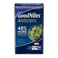 GoodNites Male Youth Underwear Pull On with Tear Away Seams Small / Medium Disposable Heavy Absorbency, 41313 - CASE OF 56