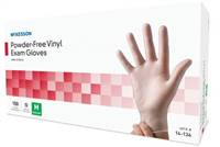 Exam Glove, McKesson, Medium NonSterile Vinyl Standard Cuff Length Smooth Clear, 14-136 - Pack of 150