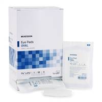 McKesson Eye Pad Cotton Filler / Spun Blown Polypropylene NonWoven Outer Layer 1-5/8 X 2-5/8 Inch Sterile, 16-4281 - Box of 50