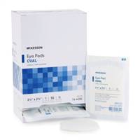 McKesson Eye Pad Cotton Filler / Spun Blown Polypropylene NonWoven Outer Layer 2-1/8 X 2-5/8 Inch Sterile, 16-4282 - CASE OF 600