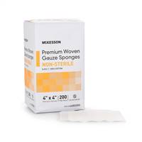 McKesson Gauze Sponge Woven Cotton 8-Ply 4 X Inch Square NonSterile, 44802000 - PACK OF 200
