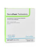 DermaFoam Tracheostomy Foam Dressing, 3-1/2 X 3-1/2 Inch Fenestrated Square Non-Adhesive without Border Sterile, 45330 - Box of 10