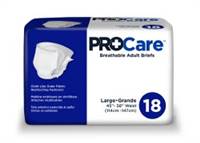 ProCare Adult Brief Tab Closure Large Disposable Heavy Absorbency, CRB-013/1 - Pack of 18