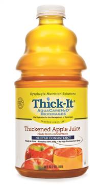 Thick-It AquaCareH2O Thickened Beverage 64 oz. Bottle Apple Flavor Ready to Use Honey Consistency, B456-A5044 - Case of 4