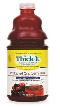 Thick-It AquaCareH2O Thickened Beverage 64 oz. Bottle Cranberry Flavor Ready to Use Nectar Consistency, B458-A5044 - Case of 4