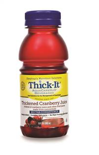 Thick-It AquaCareH2O Thickened Beverage 8 oz. Bottle Cranberry Flavor Ready to Use Nectar Consistency, B459-L9044 - Case of 24