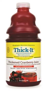 Thick-It AquaCareH2O Thickened Beverage 64 oz. Bottle Cranberry Flavor Ready to Use Honey Consistency, B460-A5044 - Case of 4