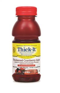 Thick-It AquaCareH2O Thickened Beverage 8 oz. Bottle Cranberry Flavor Ready to Use Honey Consistency, B461-L9044 - Case of 24