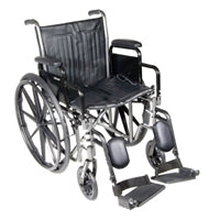 Wheelchair, McKesson, Desk Length Arm Padded, Removable Arm Style Composite Wheel Black 18 Inch Seat Width 300 lbs. Weight Capacity, 146-SSP218DDA-ELR - EACH