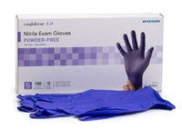 McKesson Confiderm 3.0 Exam Glove Extra Large, XL,  NonSterile Nitrile Standard Cuff Length Textured Fingertips Blue Not Chemo Approved, 14-6N38EC - BOX OF 100