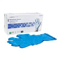 McKesson Confiderm 6.5CX Extended Cuff Exam Glove Medium NonSterile Nitrile Length Textured Fingertips Blue Chemo Tested, 14-676C - CASE OF 1000
