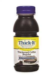 Thick-It AquaCareH2O Thickened Beverage 8 oz. Bottle Coffee Ready to Use Nectar Consistency, B467-L9044 - Case of 24