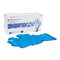 McKesson Confiderm 6.5CX Extended Cuff Exam Glove Large NonSterile Nitrile Length Textured Fingertips Blue Chemo Tested, 14-678C - BOX OF 100