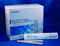 McKesson Tongue Depressor Senior 6 Inch Wood 17.5 mm Wide Blade, 24-705-W - CASE OF 2500