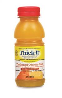 Thick-It AquaCareH2O Thickened Beverage 8 oz. Bottle Orange Flavor Ready to Use Honey Consistency, B478-L9044 - Case of 24