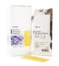 Xeroform Petrolatum Dressing, McKesson, 5 X 9 Inch Gauze Bismuth Tribromophenate Sterile, 2207 - Pack of 50
