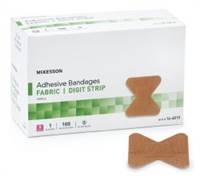 McKesson Adhesive Strip 1.7 X 2 Inch Fabric Fingertip Tan Sterile, 16-4818 - BOX OF 100